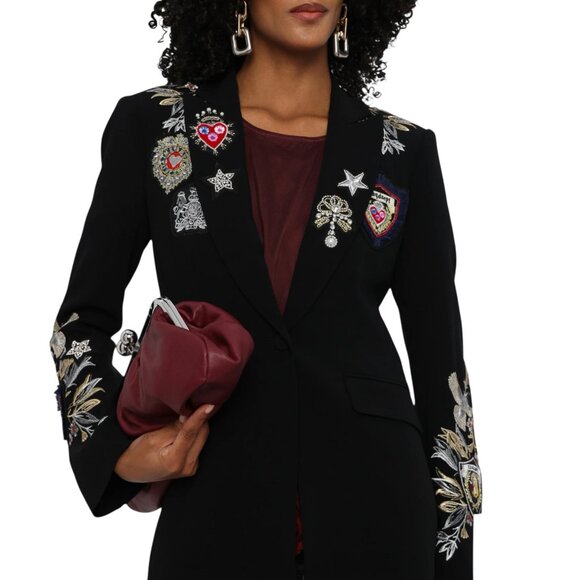 Cinq à Sept Heritage Patch Cheyenne Blazer Size M/L, 10 US NEW - Picture 4 of 14